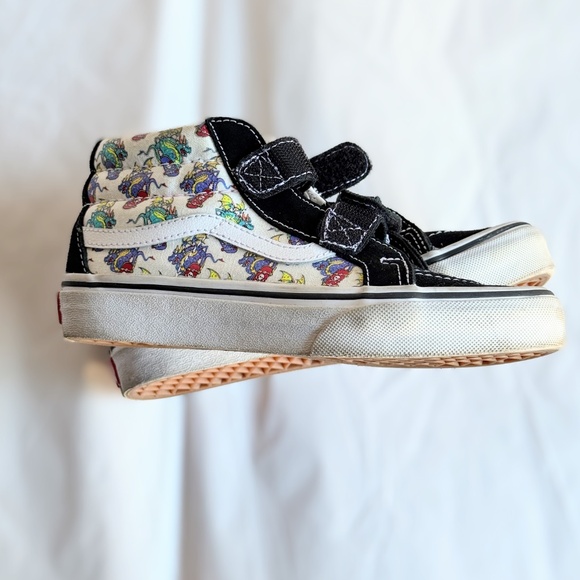 Kids Size US 1.5 (Euro size 32, 19.5 cm) High Top Velcro Vans - Like New! - Picture 8 of 8